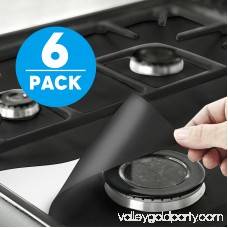 Gas Range Protectors, TSV Liner Covers Reusable Gas Stove Burner Covers, 10.6” X 10.6”, Double Thickness 0.2MM, Non-Stick, Fast Clean (6 packs)